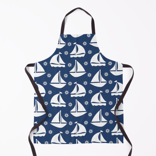 Item preview, Sailing Boats Pattern Version White On Dark Blue designed and sold by SeemDev786.