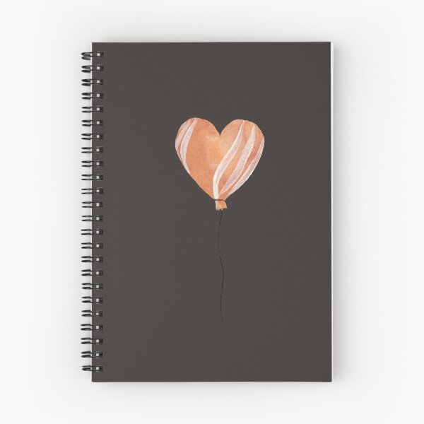 Artikelvorschau, Peach heart balloon watercolor dark background entworfen und verkauft von Yana Mustafina | Boho Soulful Designs.