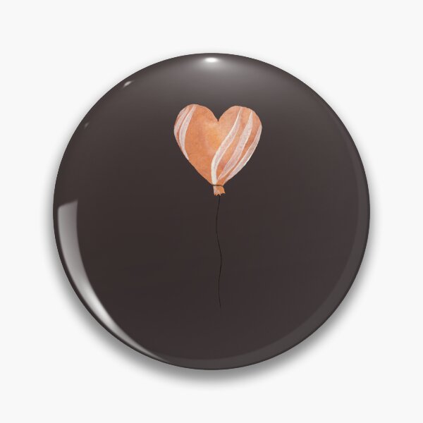 Artikelvorschau, Peach heart balloon watercolor dark background entworfen und verkauft von Yana Mustafina | Boho Soulful Designs.