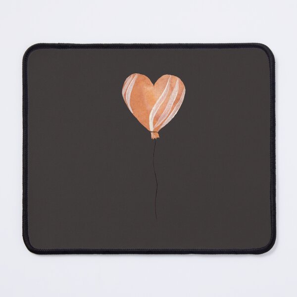 Item preview, Peach heart balloon watercolor dark background designed and sold by Yana Mustafina | Boho Soulful Designs.