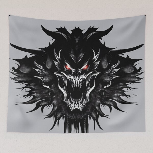 Item preview, Evil Devil Black Fantasy Monster with red Eyes designed and sold by BluedarkArt.