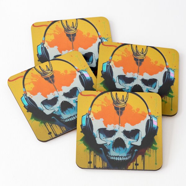 Item preview, Graffiti Skull with Headphones designed and sold by TheCreativeFab.