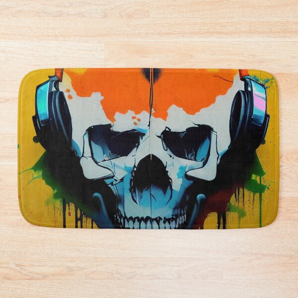 Item preview, Graffiti Skull with Headphones designed and sold by TheCreativeFab.