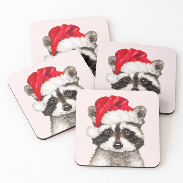 Item preview, Christmas Baby Raccoon Pink designed and sold by bignosework.