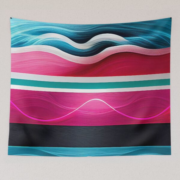 Item preview, Surrealistic Sound, Pink and Blue Waves Illusion designed and sold by KOTOdesign.
