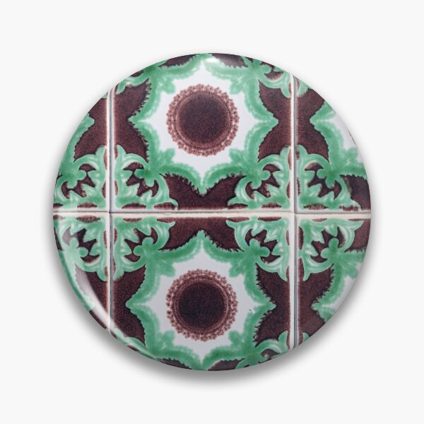 Item preview,  Portuguese Green And Brown Tiles , Abstract Patterns On Ceramic Tile designed and sold by Tamas Das.