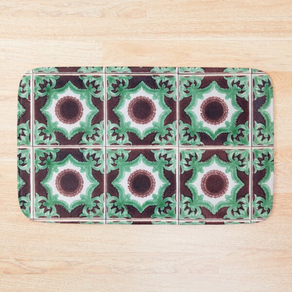 Item preview,  Portuguese Green And Brown Tiles , Abstract Patterns On Ceramic Tile designed and sold by Tamas Das.