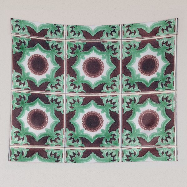 Item preview,  Portuguese Green And Brown Tiles , Abstract Patterns On Ceramic Tile designed and sold by Tamas Das.