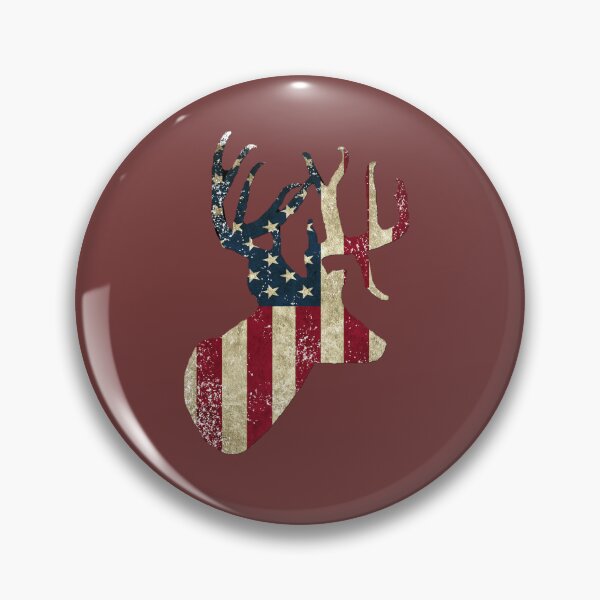 Item preview, Minimalist Patriotic Whitetail Buck Deer Head designed and sold by LifeCrush.