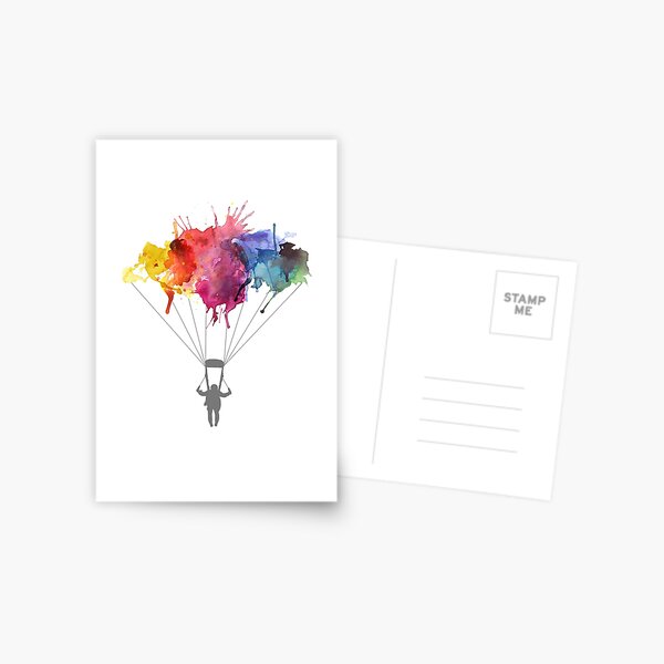 Item preview, Skydiving, Skydiver parachute, parachuting. Watercolor Illustration designed and sold by STYLESYNDIKAT.