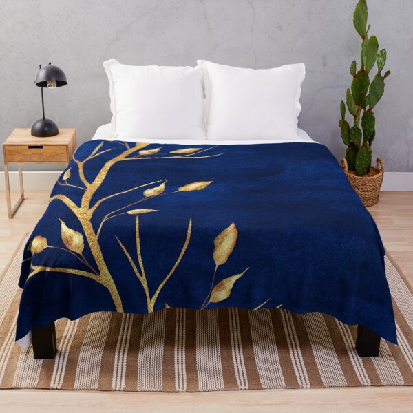 Item preview, Navy Blue & Gold Tropical Print designed and sold by Harman83.