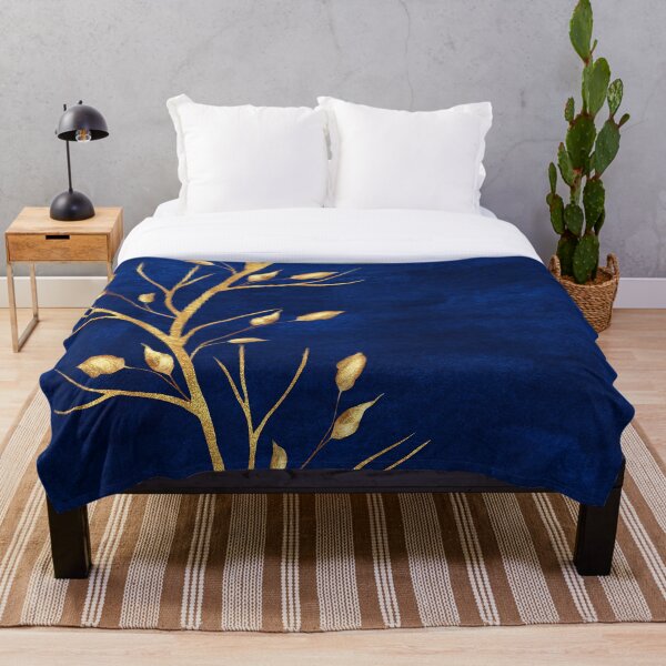 Item preview, Navy Blue & Gold Tropical Print designed and sold by Harman83.