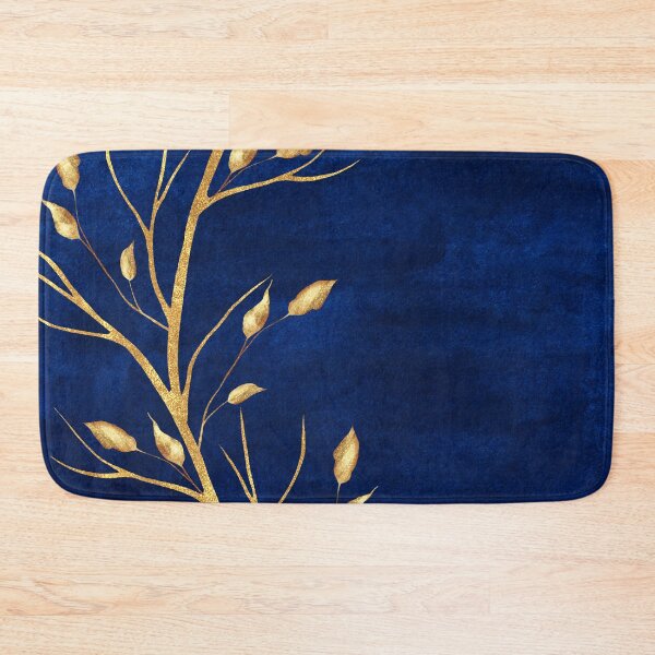 Item preview, Navy Blue & Gold Tropical Print designed and sold by Harman83.