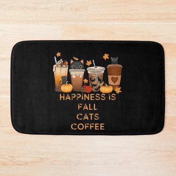 Item preview, Happiness Is Fall Cats And Coffee designed and sold by RockBeeDesigns.