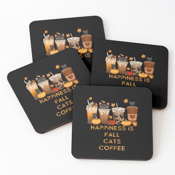 Item preview, Happiness Is Fall Cats And Coffee designed and sold by RockBeeDesigns.