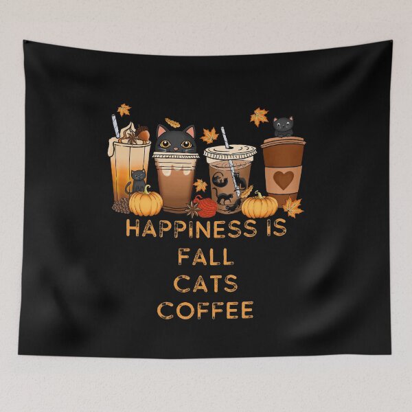 Item preview, Happiness Is Fall Cats And Coffee designed and sold by RockBeeDesigns.