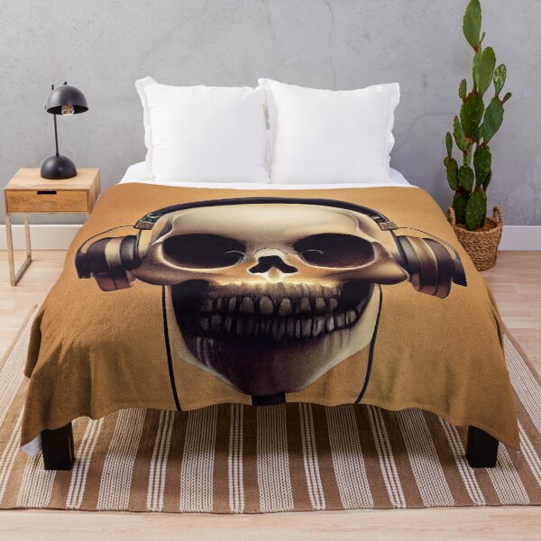 Item preview, Small Skull with Headphones designed and sold by TheCreativeFab.