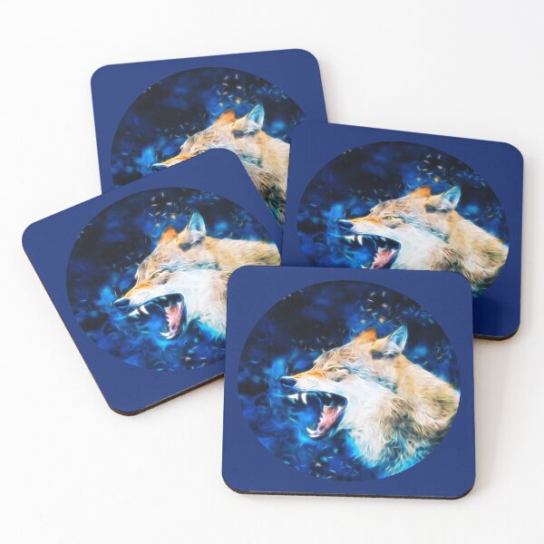 Item preview, Cool Neon Fractal Glow Ferocious Alpha Wolf Art 2 designed and sold by Cawaiico.