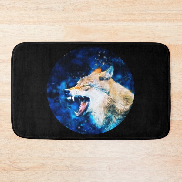 Item preview, Cool Neon Fractal Glow Ferocious Alpha Wolf Art 2 designed and sold by Cawaiico.