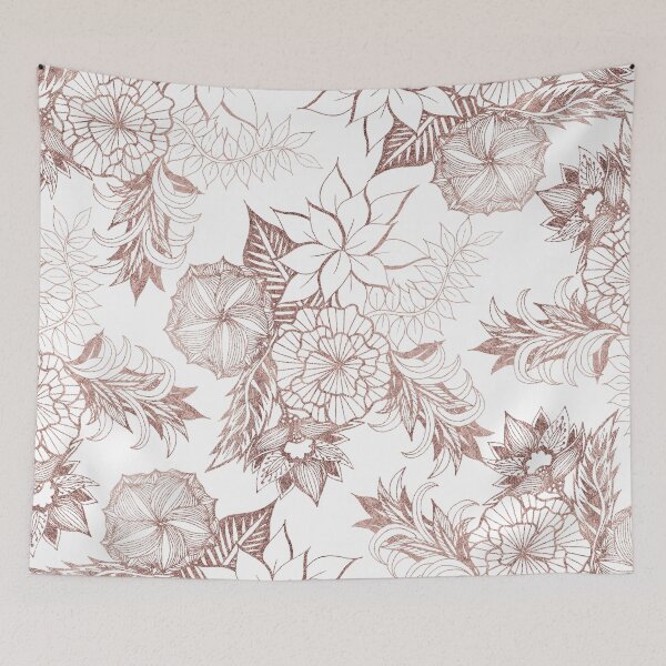 Item preview, Modern Girly Rose Gold Floral Illustrations designed and sold by Blkstrawberry.