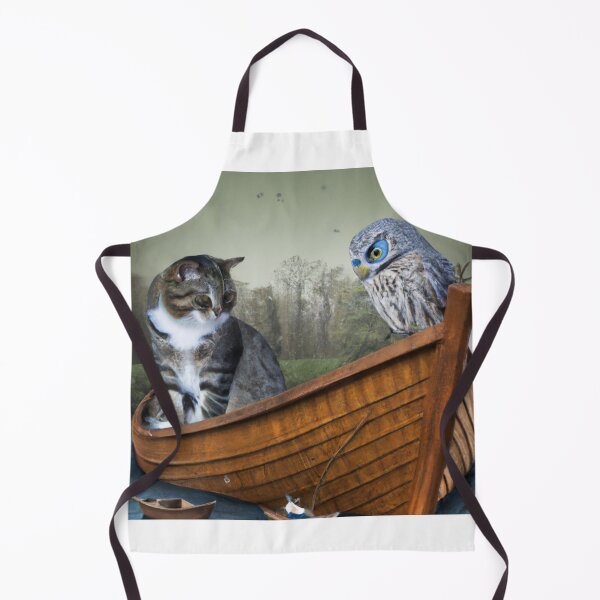 Item preview, A cat and  an owl in midnight in a boat designed and sold by Yaatra.