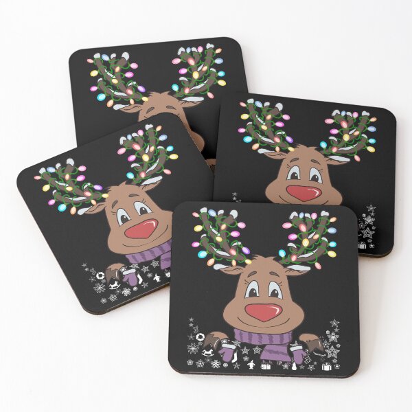 Item preview, Funny Reindeer Xmas Lights Deer Retro Family Ugly Christmas designed and sold by r-silver.