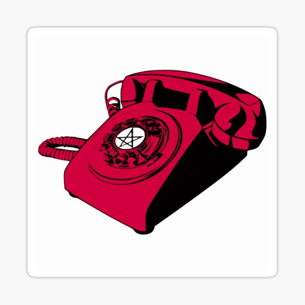 Demon O Phone Vintage Rotary Devil Phone Sticker For Sale By