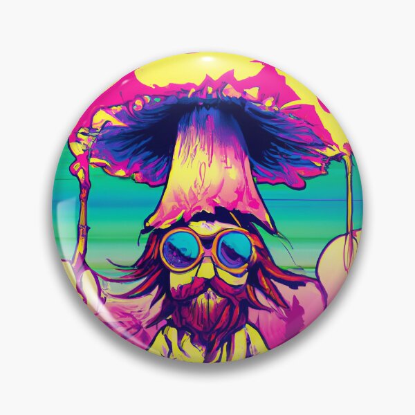 Item preview, Happy happening hippie man logo image designed and sold by Faytaiart.