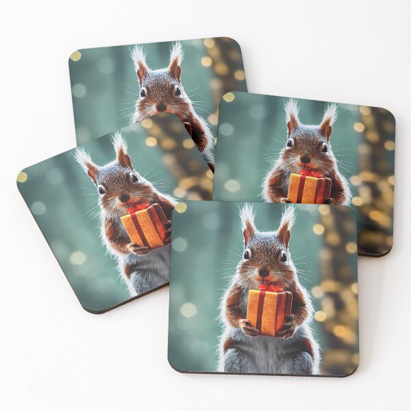 Item preview, Cute Christmas squirrel with present designed and sold by art8085.