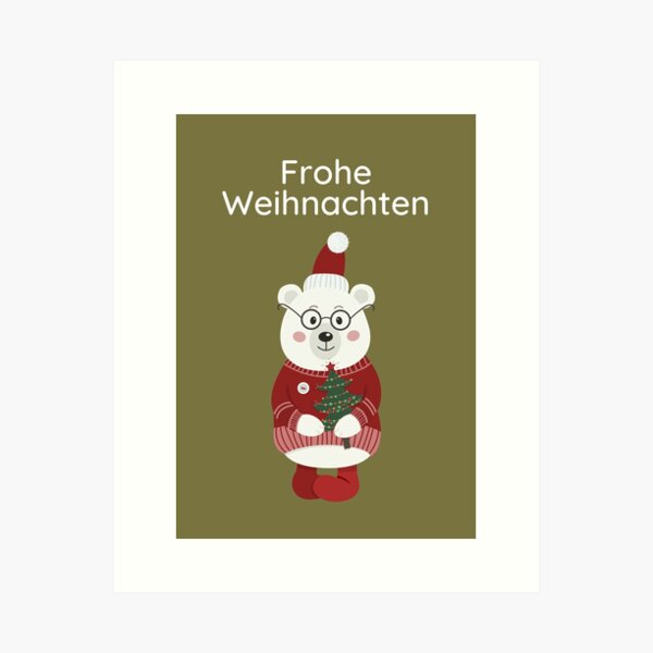 Carte de vœux for Sale avec l'œuvre « Frohe Weihnachten, Weihnachtskarte,  joyeux Noël en allemand, joyeux Noël en allemand, Noël allemand » de  l'artiste Pommallina