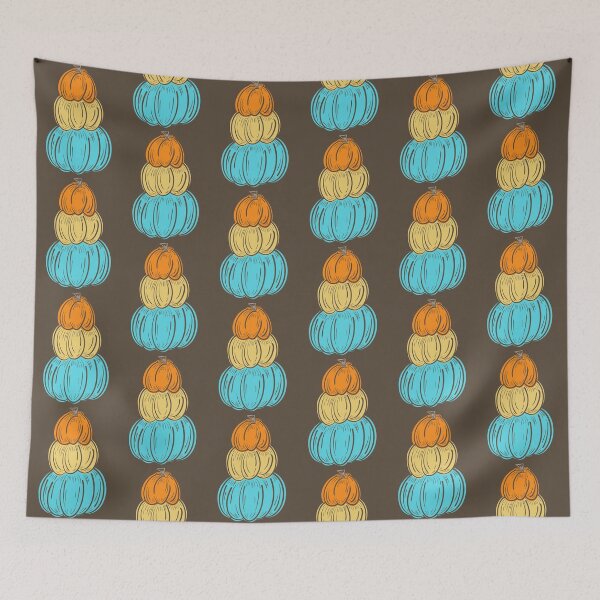Item preview, Orange, Yellow And Blue Pumpkin With Background  designed and sold by missmann.