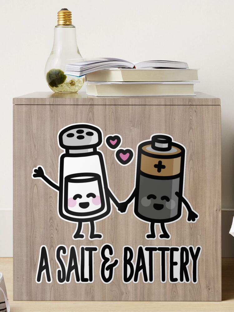 A salt and battery - Cute - Sticker