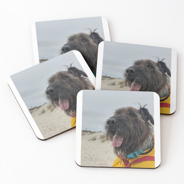 Aperçu de l'œuvre Airedale Terrier Dog à Raincoat Beach #BrownieDog créée et vendue par FairyGodmutha.