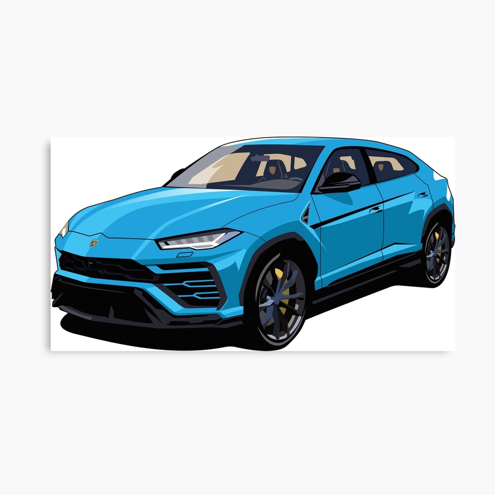 blue lamborghini urus car illustration