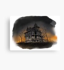 Halloween mansion Canvas Print