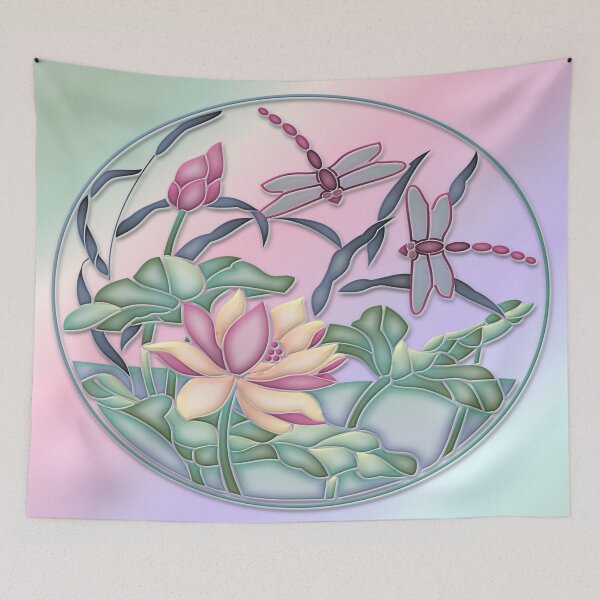 Item preview, Dragonfly Flower Motif Graphic designed and sold by Paula Helit.