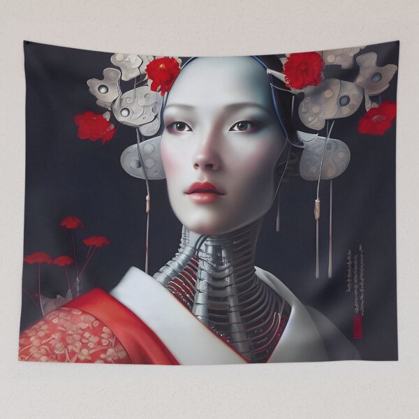 Item preview, Futuristic Geisha Android #1 designed and sold by larabu.