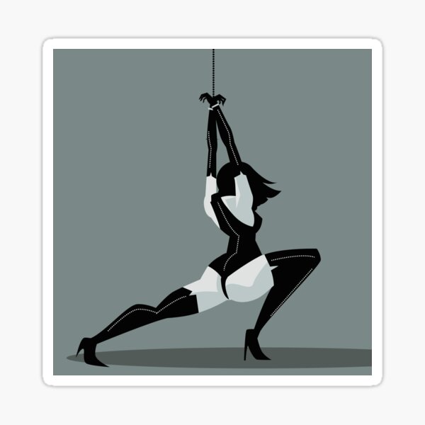 bondage black leather girl Sticker