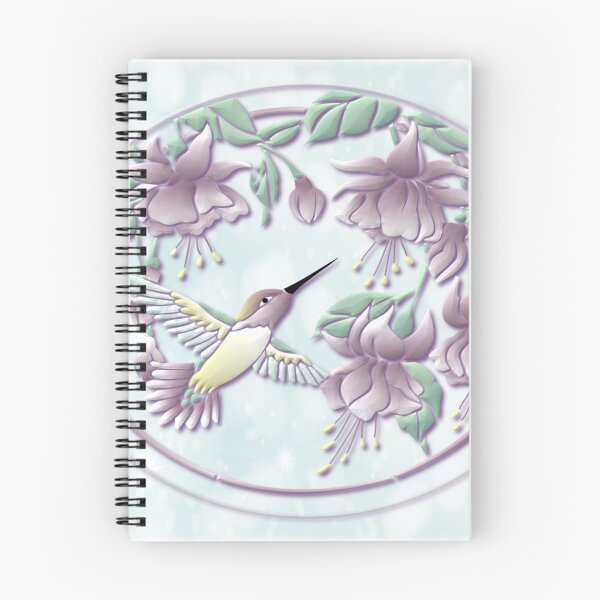 Item preview, Hummingbird with Flowers Vector Graphic designed and sold by Paula Helit.