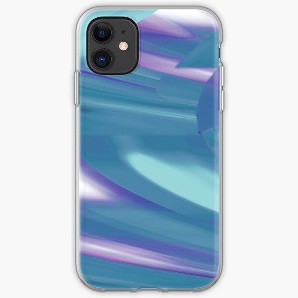 Teal + Purple, Abstract Interstellar Time Traveler II Design iPhone Soft Case