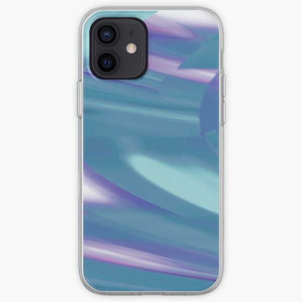 Teal + Purple, Abstract Interstellar Time Traveler II Design iPhone Soft Case