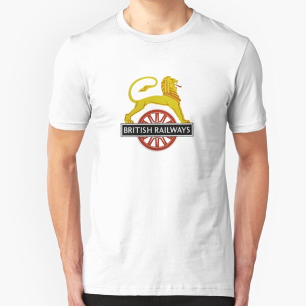 British Railway Lion on Bicycle Emblem Slim Fit T-Shirt