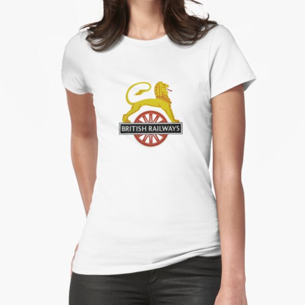 British Railway Lion on Bicycle Emblem Fitted T-Shirt