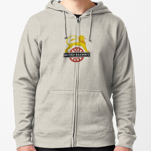 British Railway Lion on Bicycle Emblem Zipped Hoodie