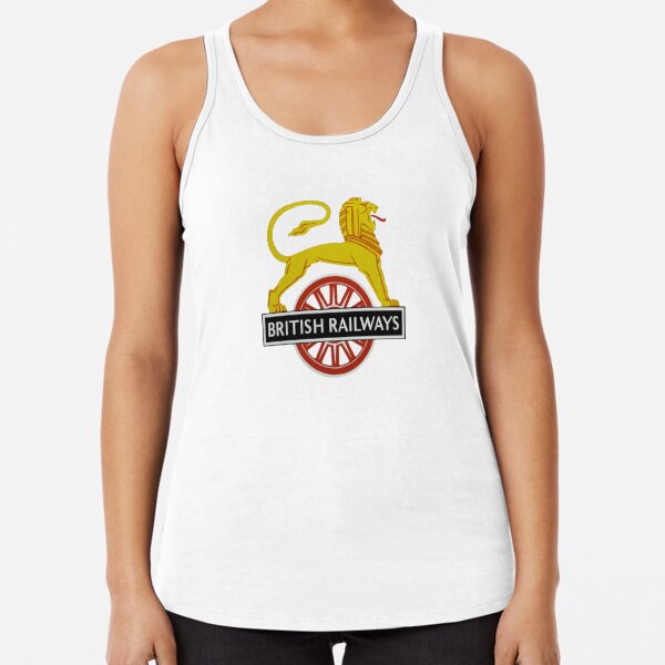 British Railway Lion on Bicycle Emblem Racerback Tank Top
