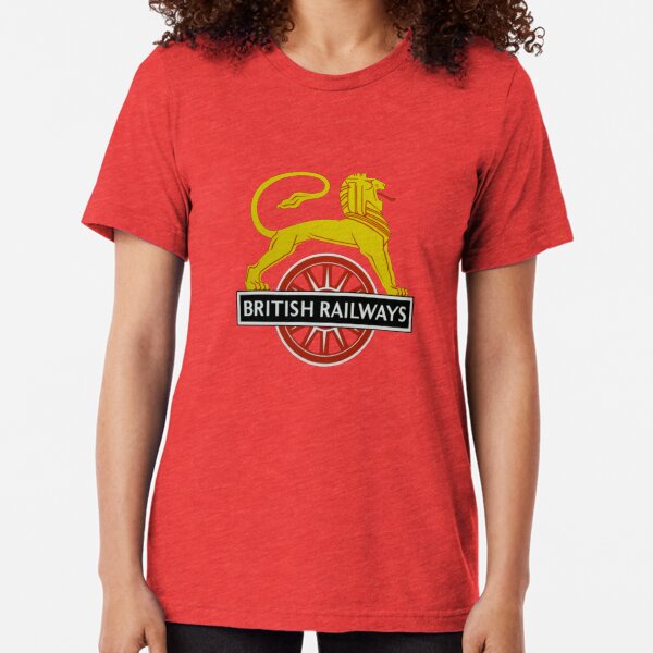 British Railway Lion on Bicycle Emblem Tri-blend T-Shirt