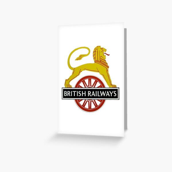 British Railway Lion on Bicycle Emblem Greeting Card