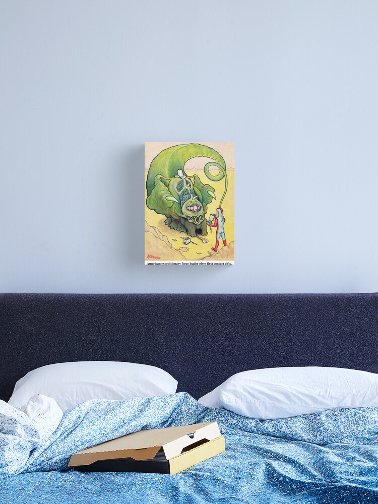 Thumbnail 2 of 3, Canvas Print, Colored Pencil Cartoon with Caption designed and sold by FineDayAcademy.