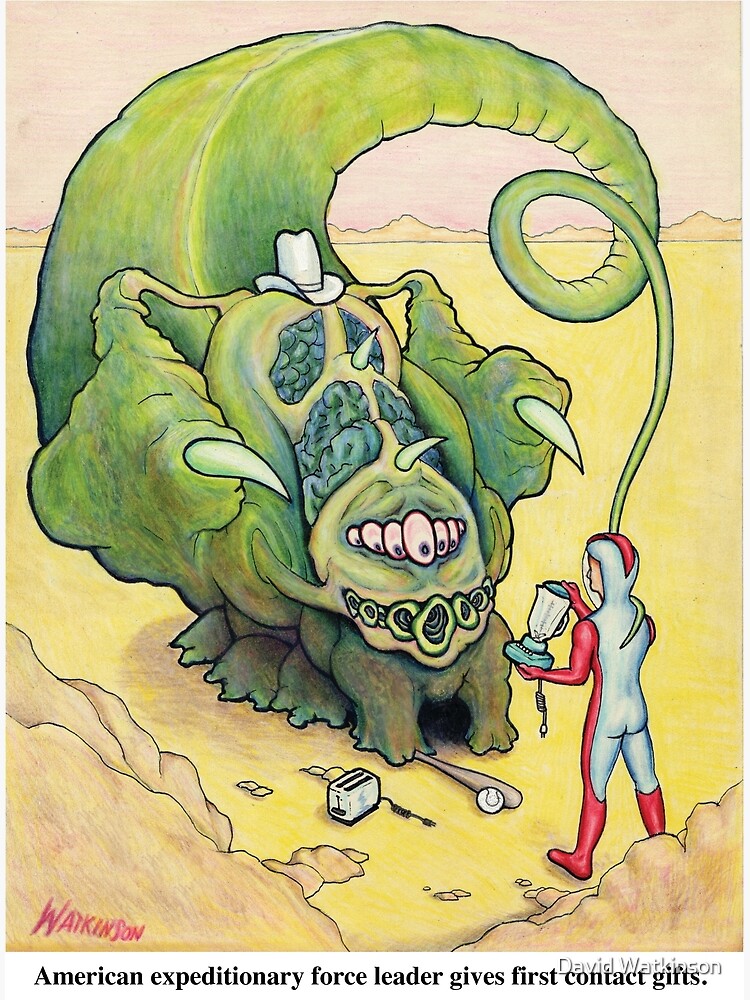 Thumbnail 3 of 3, Canvas Print, Colored Pencil Cartoon with Caption designed and sold by FineDayAcademy.