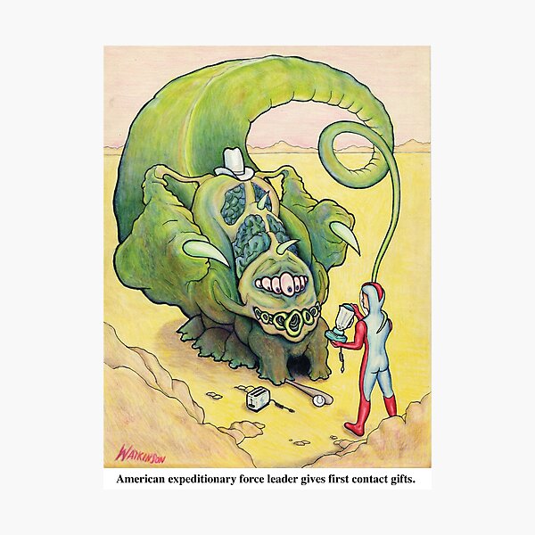Colored Pencil Cartoon with Caption Photographic Print
